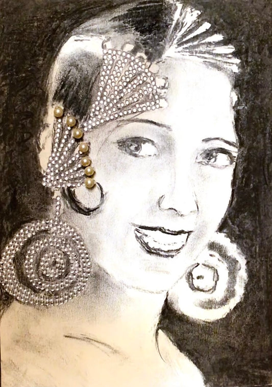 Portrait au charbon, Josephine Baker